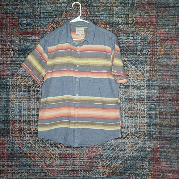 Lucky Brand mens colorful striped soft button down shirt L - Picture 1 of 4